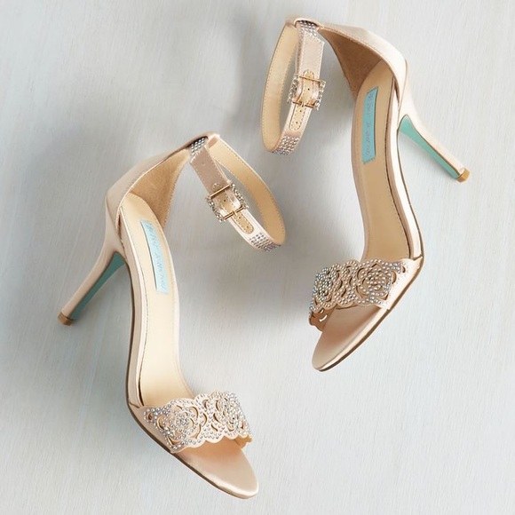 Betsey Johnson Shoes - Blue by Betsey Johnson Champagne Satin Shoes